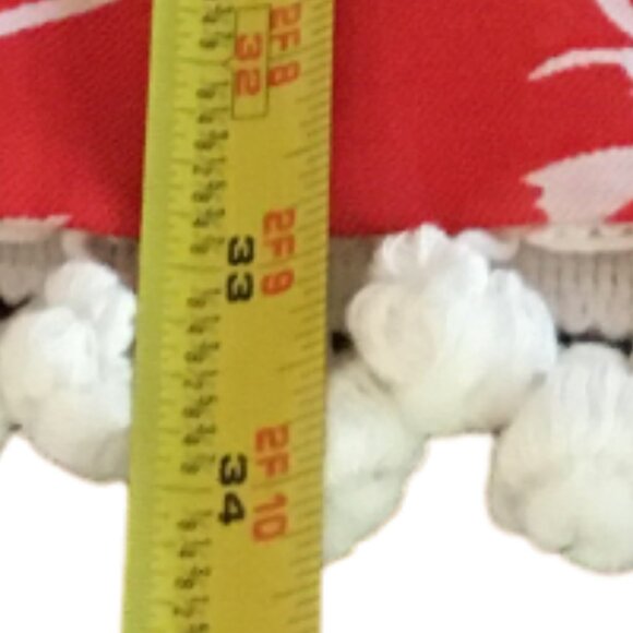 NEW Trina Turk Dress Pompoms Floral Coral Red White Lined Women’s 2 Pleasant NWT - Picture 13 of 16